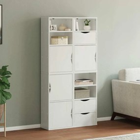 vidaXL Móveis de apoio 4 pcs ODDA pinho de madeira maciça branco