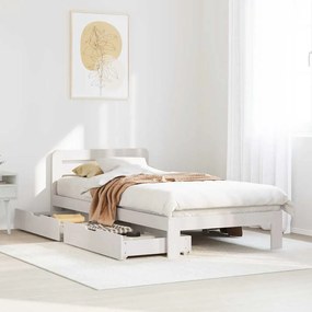 vidaXL Cama sem colchão 90x200 cm madeira de pinho maciça branco