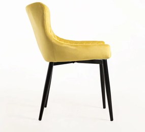 Pack 6 Cadeiras Sanda Veludo - Amarelo