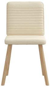 Cadeiras de jantar 6 pcs tecido cor creme