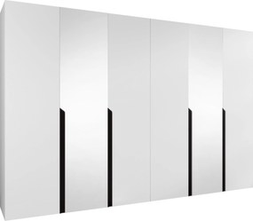 Roupeiro Hartford 588, Branco, Preto, 202x300x52cm, 210.5 kg, Portas para roupeiro: Com dobradiças