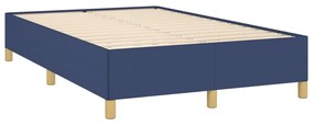 Cama boxspring com colchão 120x190 cm tecido azul