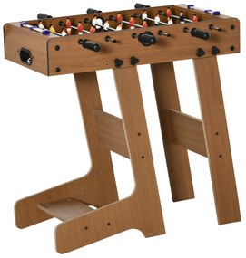 Mesa de Matraquilho para Crianças e Adultos Matraquilho 69x37x70cm com 2 Bolas 6 Hastes Metálicas 2 Placares de Pontos 18 Jogadores Pés Dobrável para