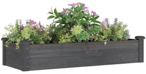 Canteiro elevado c/ forro 120x45x25 cm abeto maciço cinzento