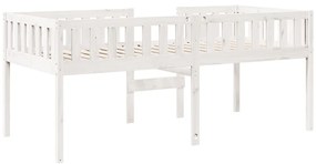 Cama de criança sem colchão 90x190 cm pinho maciço branco