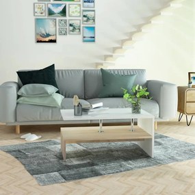 Mesa de centro derivados de madeira 90x59x42 cm carvalho/branco
