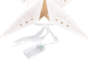 Conjunto de 2 estrelas de papel com LED em branco brilhante 60 cm MOTTI Beliani