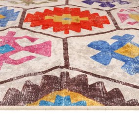 Tapete lavável antiderrapante 190x300 cm multicor