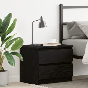 Cabeceira de cama vidaXL Preta em Carvalho 50x40x43,5 cm de Madeira En