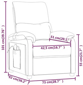 Poltrona de massagens tecido castanho-escuro