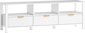 HOMCOM Móvel TV 152 cm, para TV até 165 cm com 3 gavetas e 3 prateleiras abertas, 152x39,5x50 cm, branco | Aosom Portugal