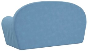 Sofá-cama infantil de 2 lugares pelúcia azul