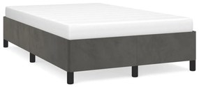 vidaXL Estrutura de cama sem colchão 120x190 cm Veludo cinza escuro