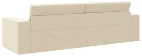 Sofá Cama 2-em-1 Creme 245x150x60.5 cm Tecido