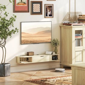 Móvel de TV Suspenso com Orifício para Cabos Estilo Moderno para Televisão 50 Polegadas 120x24x16 cm Madeira