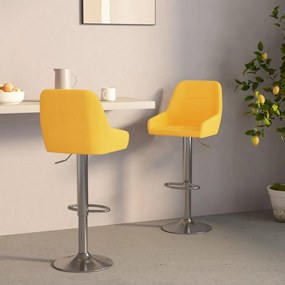 vidaXL Bancos de bar 2 pcs tecido amarelo mostarda