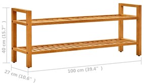 Sapateira Dulcce - Com 2 Prateleiras - 100x27x40 cm - Madeira de Carva