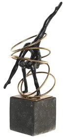Figura Decorativa Dkd Home Decor Preto Dourado Metal Resina Moderno (17 X 14 X 42,5 cm)