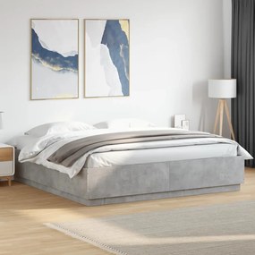 Estrutura de cama 200x200 cm derivados de madeira cinza cimento