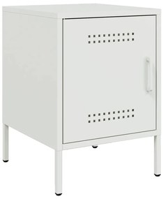 Mesas de cabeceira 2 pcs 36x39x50,5 cm aço branco