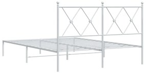 Estrutura de cama com cabeceira 140x190 cm metal branco