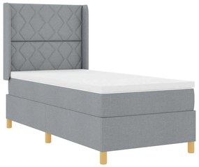 Cama Box com Colchão Cinza Claro 90x190 cm