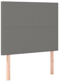 Cama com molas/colchão 90x190 cm tecido cinza-escuro