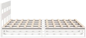 Cama sem colchão 200x200 cm madeira de pinho maciça branco
