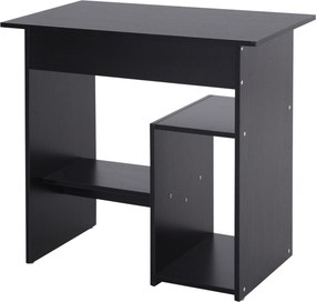 Secretária de Computador com Arrumação, 80 x 45 x 75 cm, Tabuleiro Deslizante para Teclado, Preto