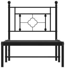 Estrutura de cama com cabeceira 80x200 cm metal preto