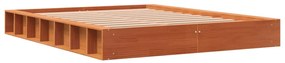 Cama sem colchão 140x190 cm pinho maciço castanho-mel