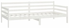 Sofá-cama com colchão 90x200 cm pinho maciço branco