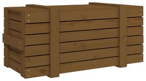 Caixa de arrumação 91x40,5x42 cm pinho maciço castanho mel