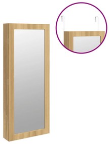 Móvel para joias de parede espelhado com luzes LED