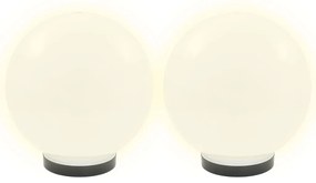 Candeeiro esférico LED 2 pcs 25 cm PMMA