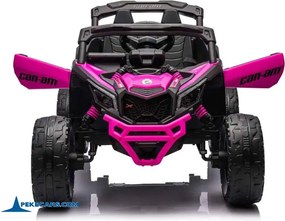 Carro elétrico para crianças 1 a 6 anos, 24V MP4 Buggy Can-Am Maverick Rosa
