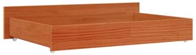 Gavetas para cama 4 pcs madeira de pinho maciça castanho mel