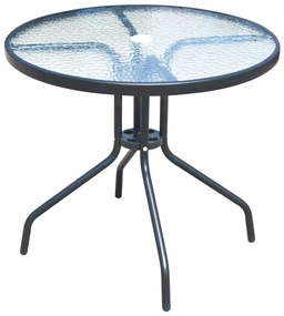 Conjunto de jantar para jardim 5 pcs 80x71 cm aço preto