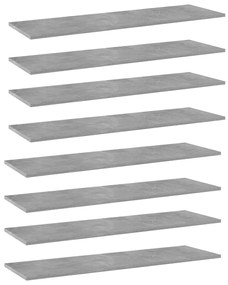 vidaXL Prateleiras p/ estante 8 pcs 100x30x1,5cm contraplacado cinza
