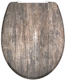 SCHÜTTE Assento de sanita c/ fecho suave OLD WOOD duroplast estampado
