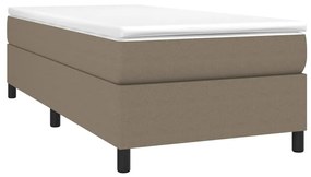 Estrutura de cama 90x190 cm tecido cinza-acastanhado