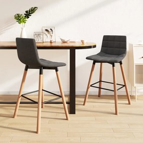 vidaXL Bancos de bar 2 pcs tecido cinzento-claro