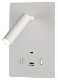 Manat Aplique de Parede de Leitura, Direcionável com USB