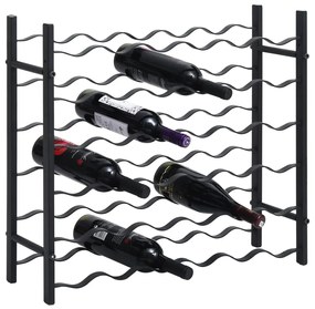 vidaXL Garrafeira para 36 garrafas ferro preto