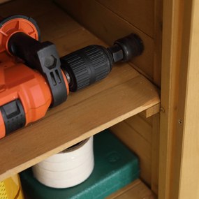 Armário de Jardim em Madeira com Teto Galvanizado – Armoire Bois – Nat