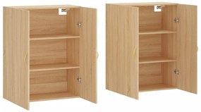 Armários de parede 2 pcs 69,5x34x90 cm carvalho sonoma