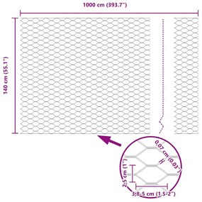 Cerca Hexagonal Cinzeto 1.4 x 10 m Aço