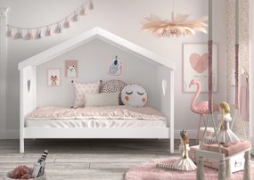 Cama infantil Coleção AMORI House 90x200cm + Estrado Branca