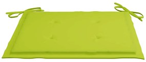 Cadeiras jardim c/ almofadões verde brilhante 8 pcs teca maciça
