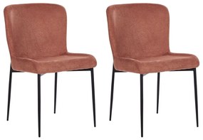 Conjunto de 2 cadeiras de jantar em tecido castanho ADA Beliani